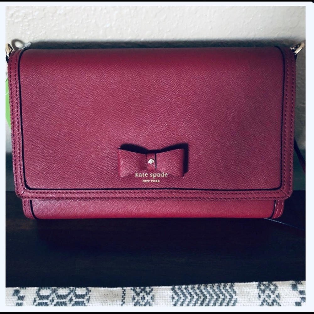 Kate Spade ♠️ Hazel Court Alek Merlot Leather